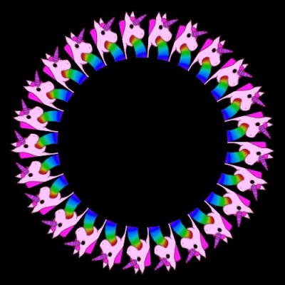 rainbow unicorn puke round preview