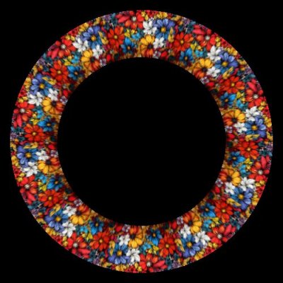 Flowers pattern round preview